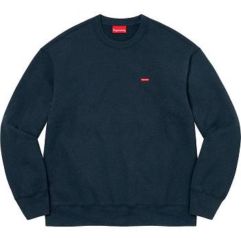 Navy Supreme Small Box Crewneck Sweatshirts | UK307OR