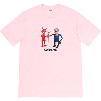 Pink Supreme Business Tee T Shirts | UK375NB