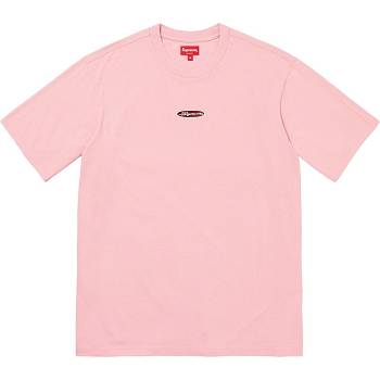 Pink Supreme Oval Logo S/S Top Sweaters | UK256PQ