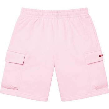 Pink Supreme Small Box Baggy Cargo Sweat Shorts | UK224RW