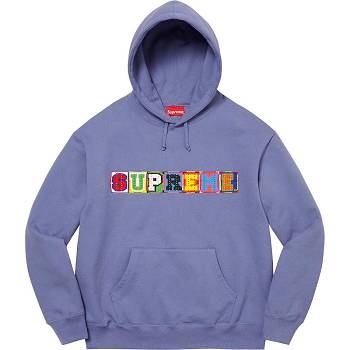 Purple Supreme Beaded Hooded Sweatshirts | UK317LH
