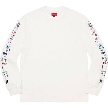 White Supreme AOI Icons L/S Top Sweaters | UK276RW