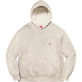 White Supreme Overdyed S Logo Hooded Sweatshirts | UK312FM