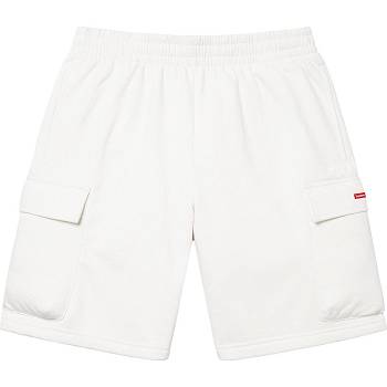 White Supreme Small Box Baggy Cargo Sweat Shorts | UK223EX