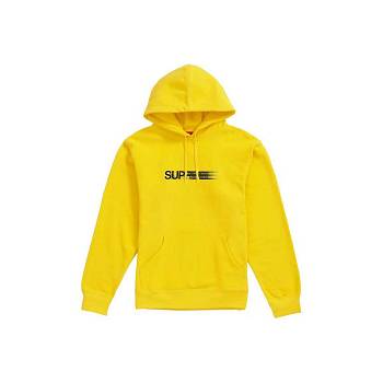 Yellow Supreme Motion Logo Hooded Sweatshirts | UK327EX